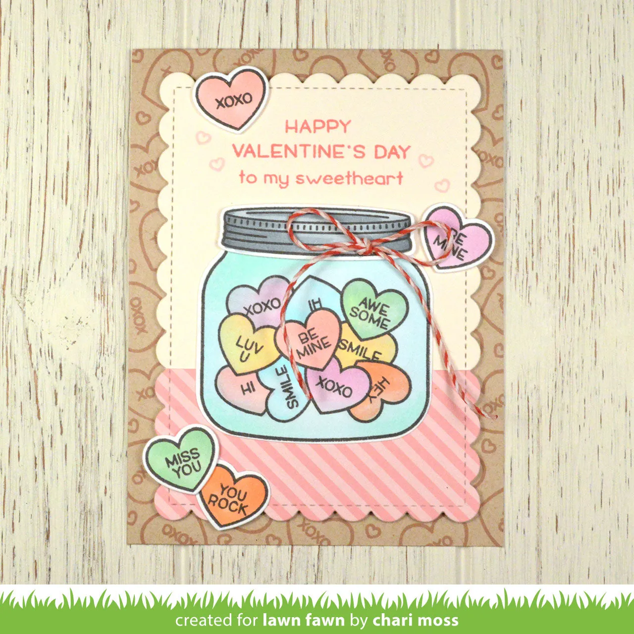 Lawn Fawn How You Bean Conversation Heart Stempelset