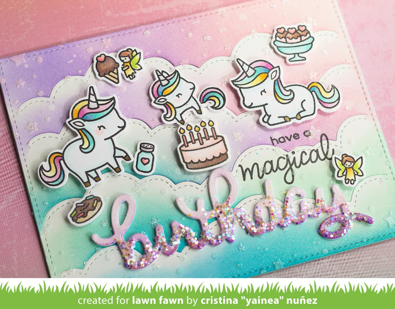 Lawn Fawn Scripty Birthday Stanzschablone Schriftzug