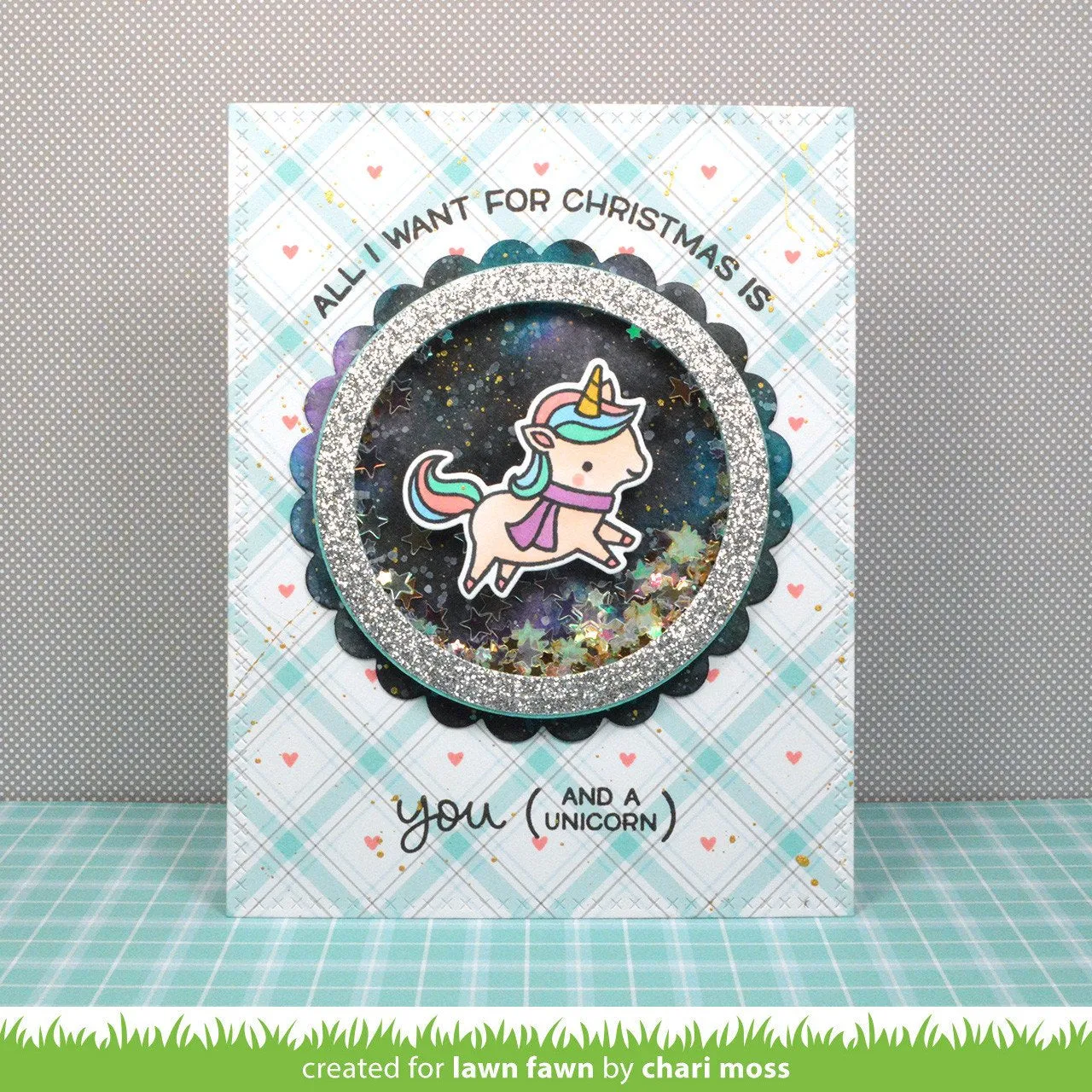 Lawn Fawn Winter Unicorn Mini Stempel Weihnachten