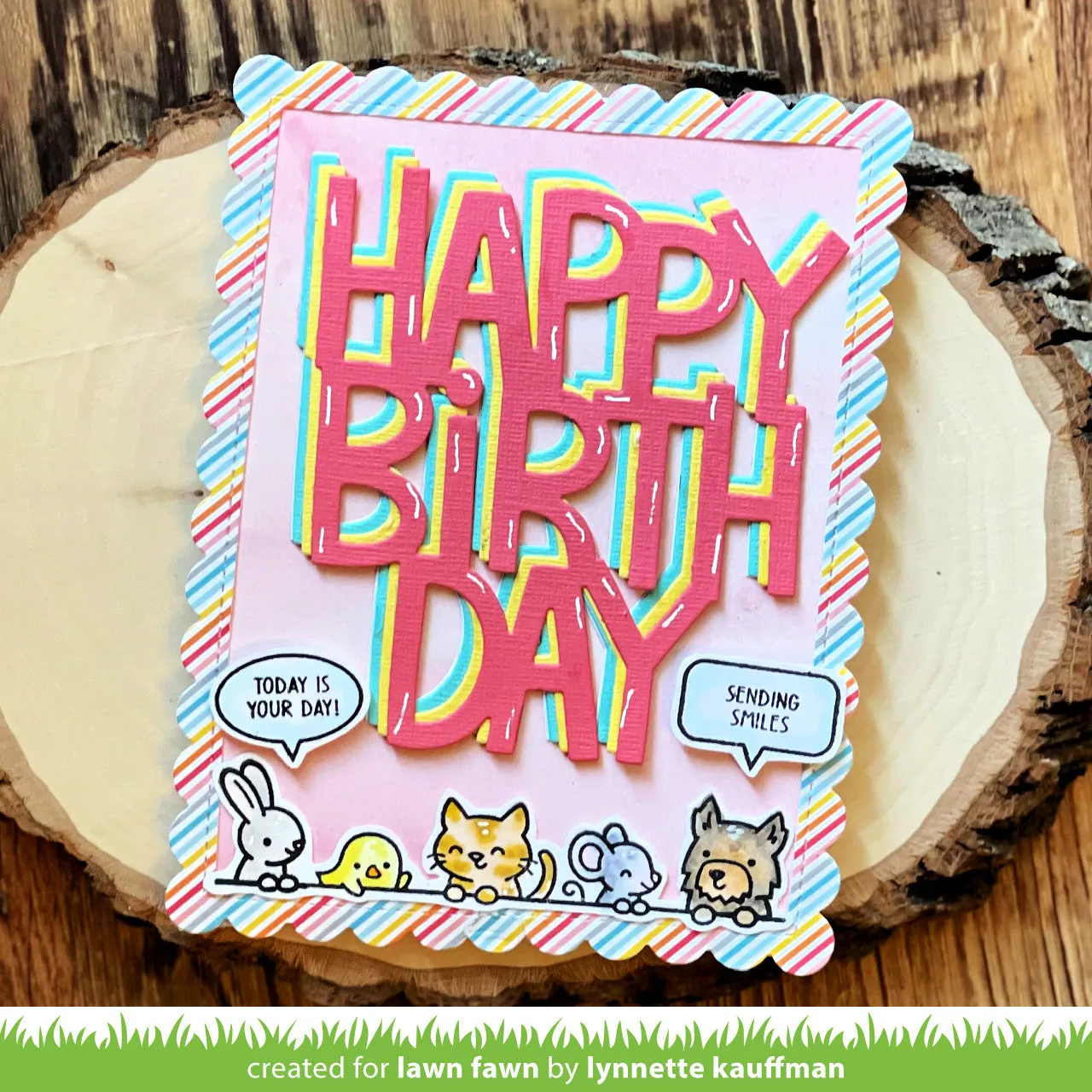 Lawn Fawn Lawn Cuts Giant Happy Birthday Stanzen groß