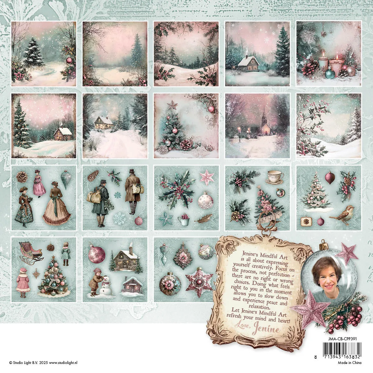 Jenine's Mindful Art Christmas Blush Collagepapier 36 Blatt