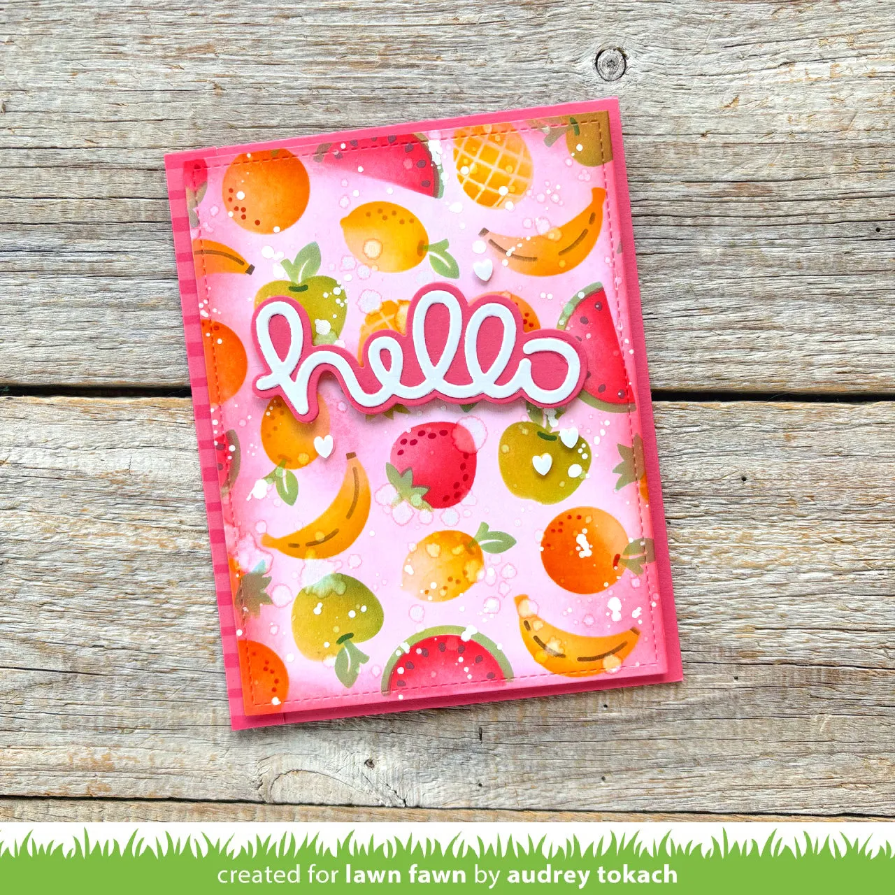 Lawn Fawn Fruit Salad Background Schablonen Obst 15x15cm