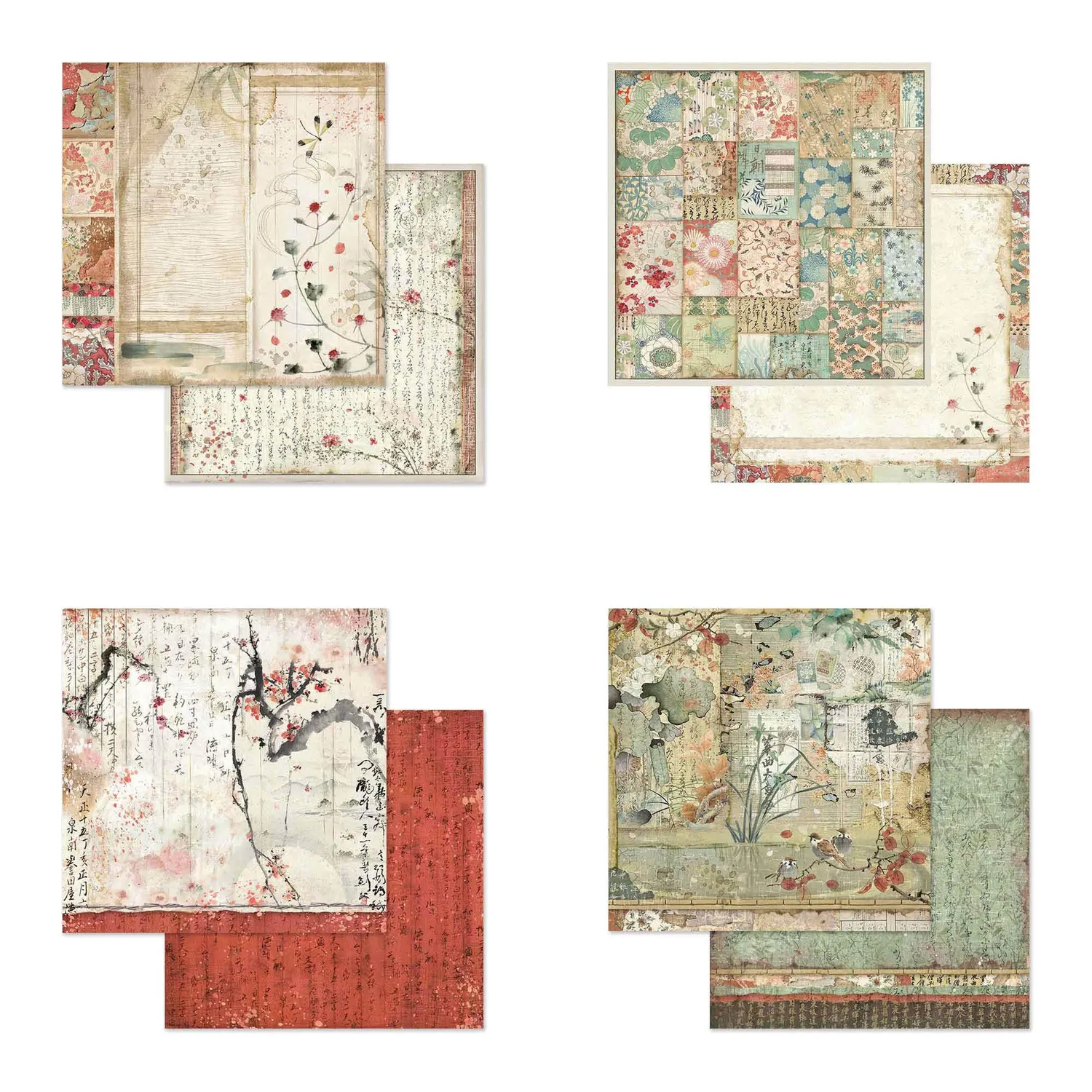 Stamperia Oriental Garden Scrapbookpapier 20,3cm 10 Blatt 190g
