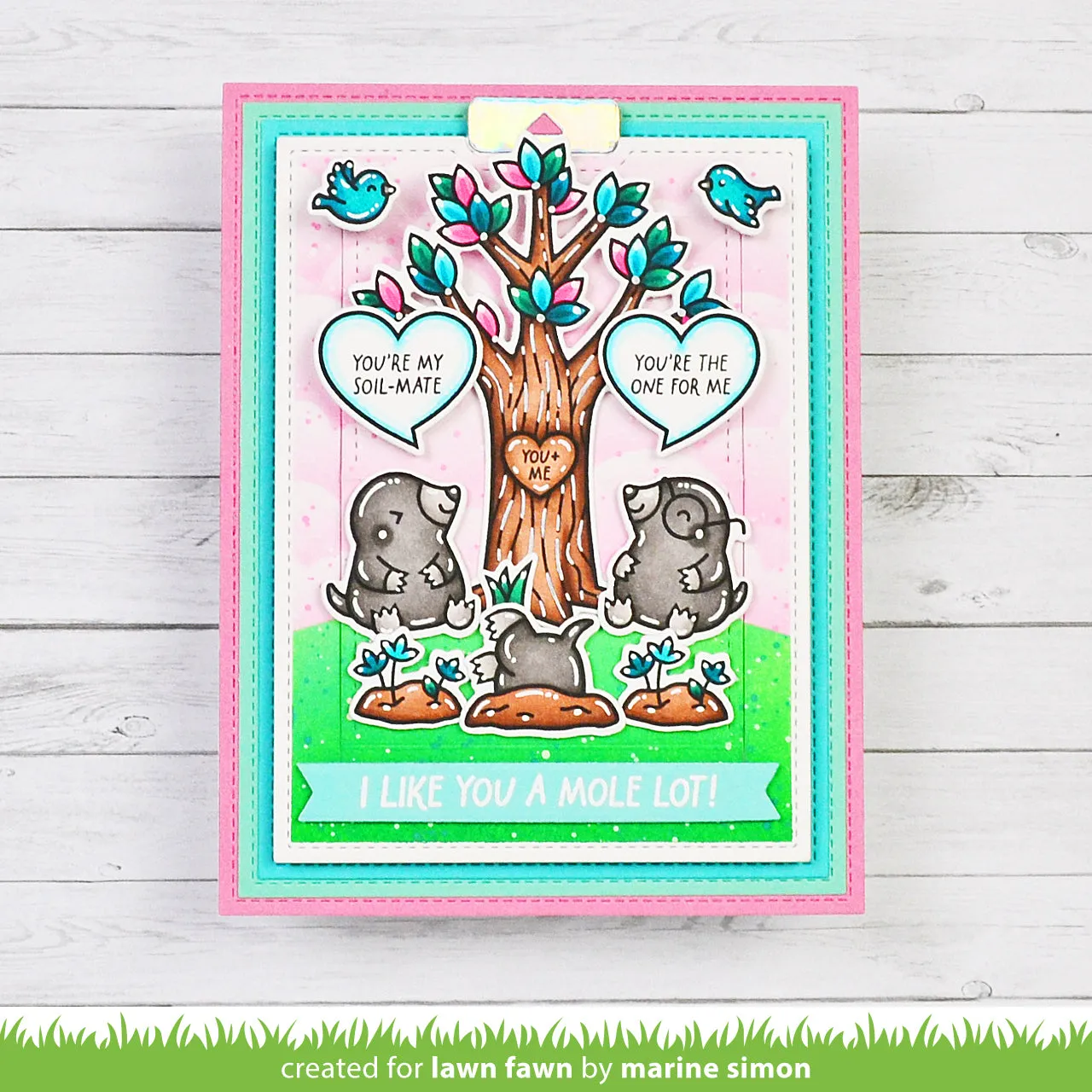 Lawn Fawn A Mole Lot of Love Add-On Stempel Valentinstag