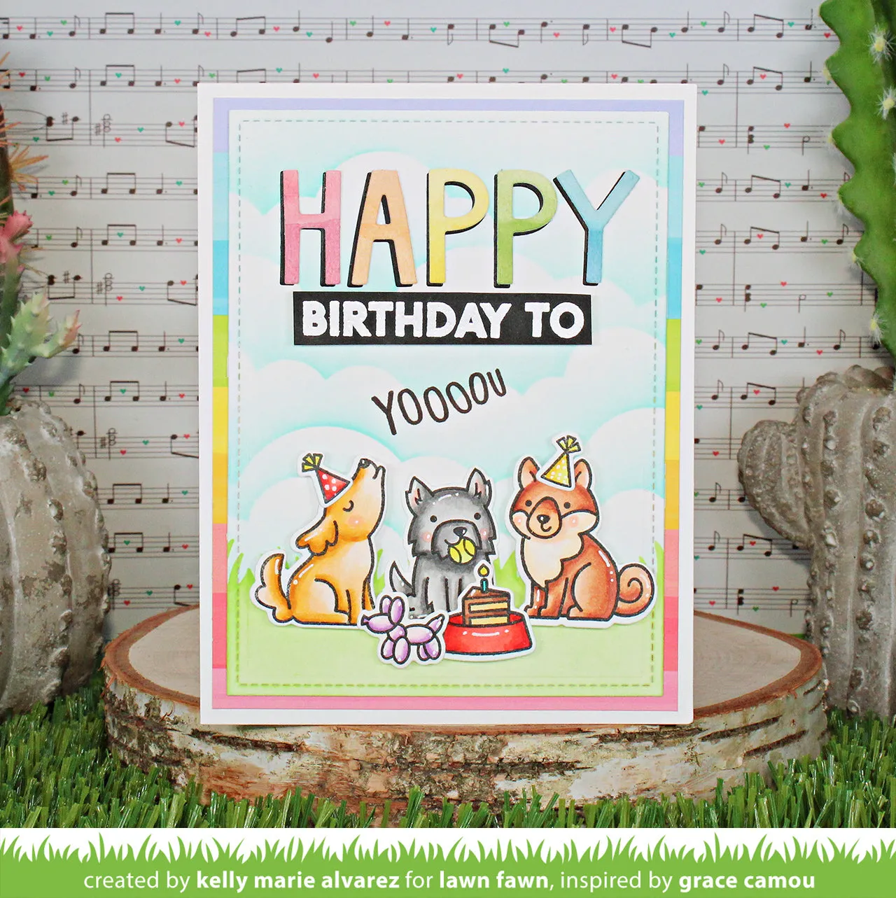 Lawn Fawn Yappy Birthday Add-On Stempel Hunde Party