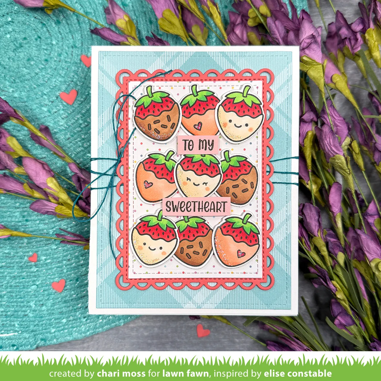 Lawn Fawn Strawberry Fields Schablonen Erdbeere
