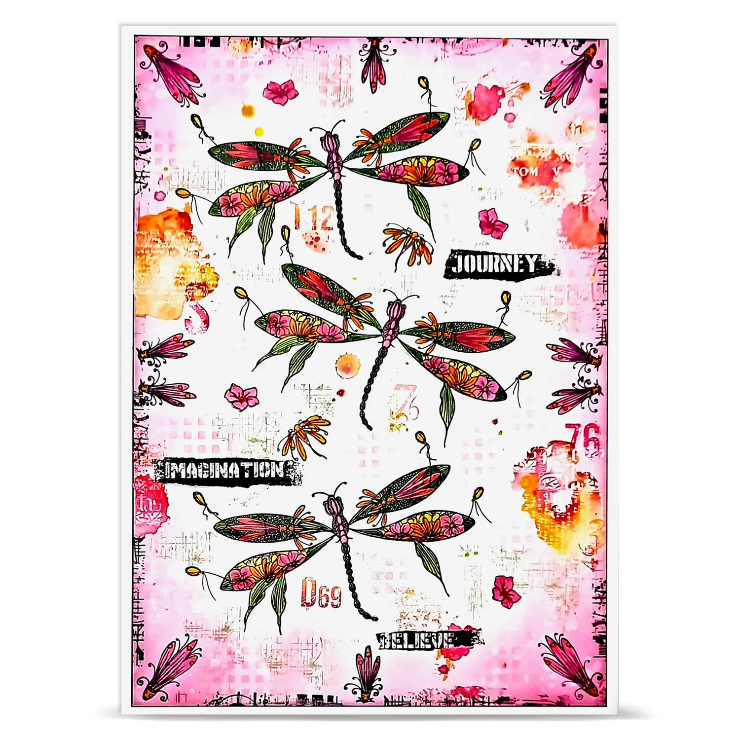 AALL and Create TP-1466 Glassbound Dragonfly Stempel A6 9 Motive