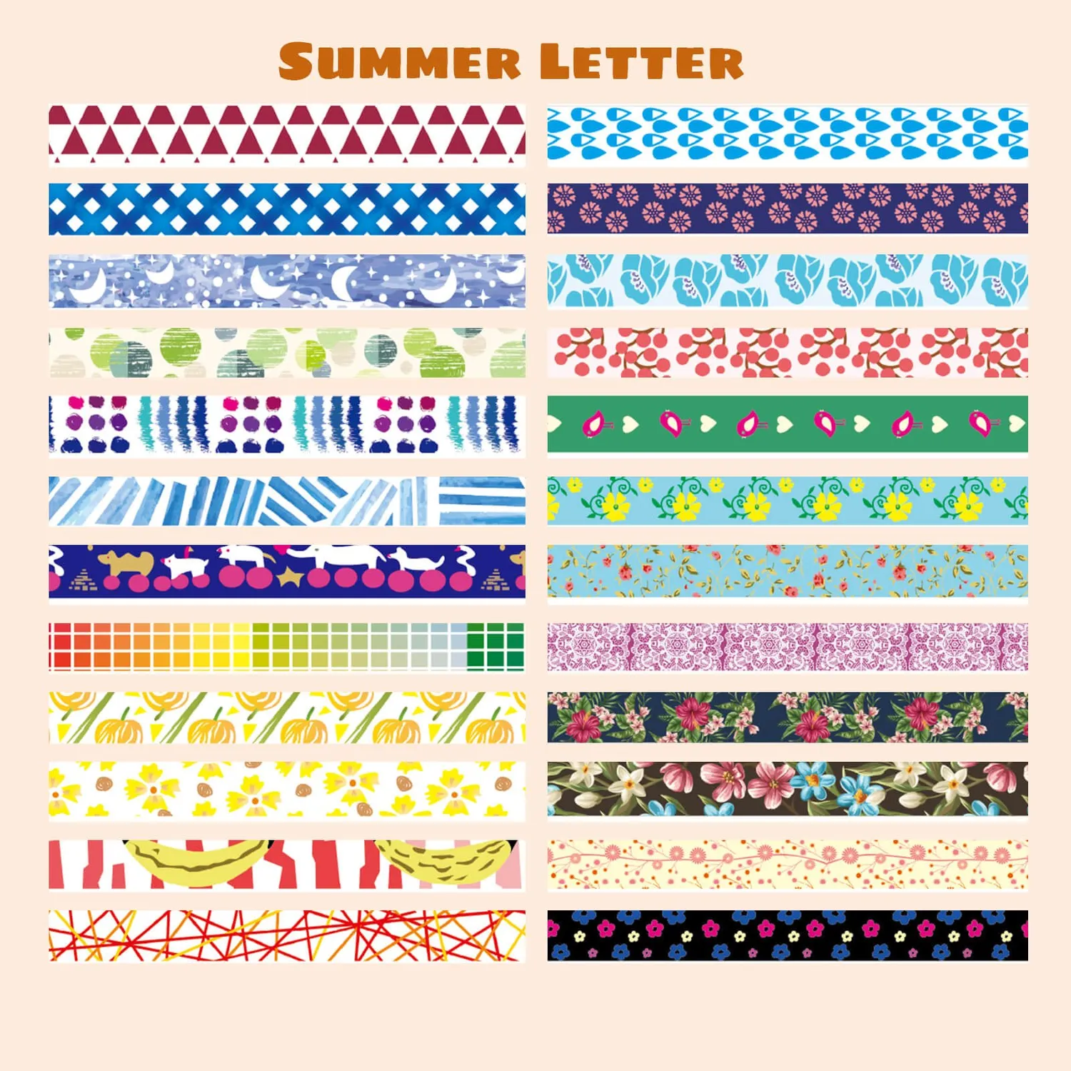 Ieebee Mixed Pattern Washi Tape 48 Rollen 8 mm