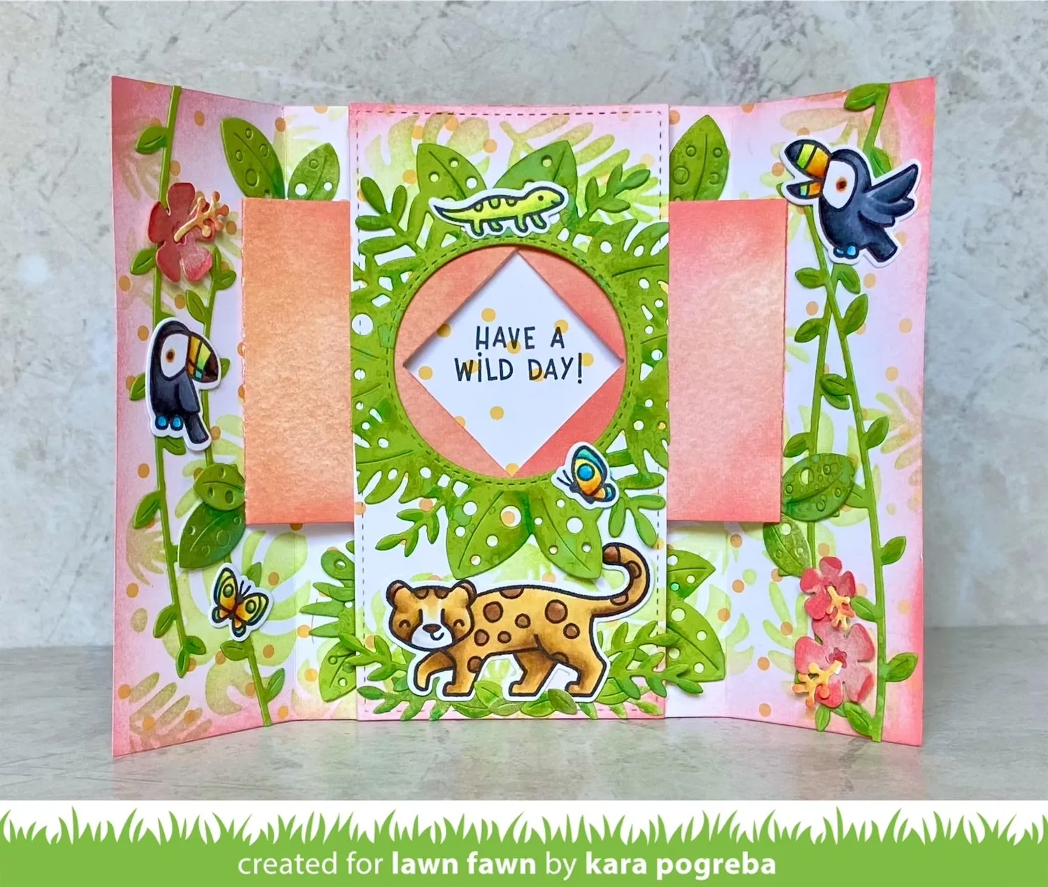 Lawn Fawn Tropical Leaves Stencil Schablone 15x15 cm