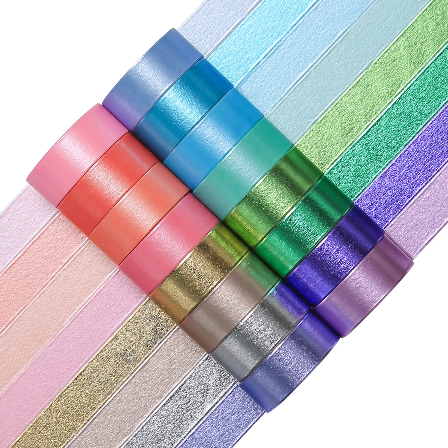 Ieebee Metallic Washi Tape 16 Rollen Perlglanz