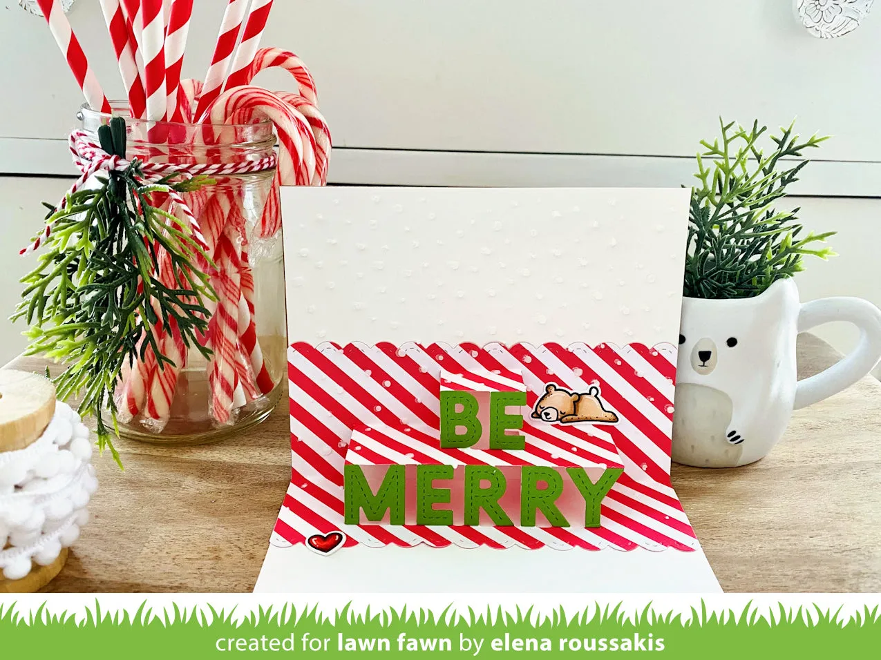 Lawn Fawn Pop-Up Be Merry Stanzschablone Weihnachten