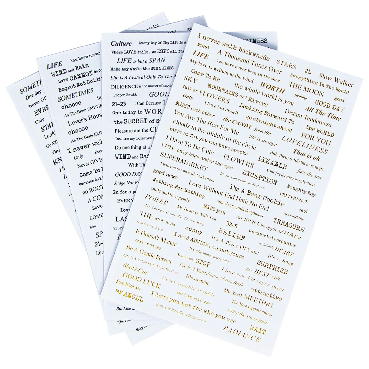 Ieebee Between The Lines Textsticker 4-tlg Vintage