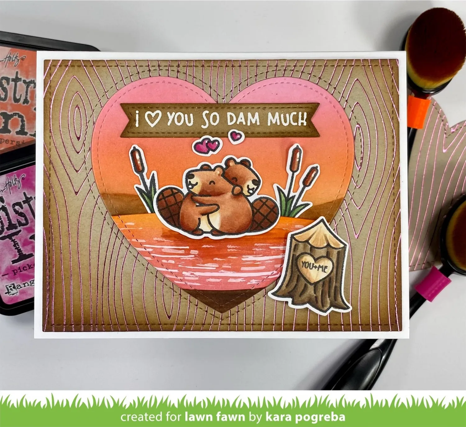 Lawn Fawn Woodgrain Background Heißfolienplatte LF3024