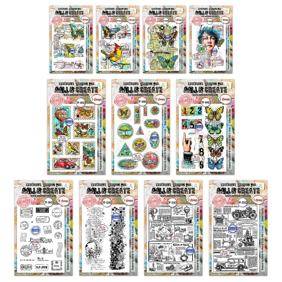 AALL and Create Geometric Gazette Stempel Bundle A6 11-tlg