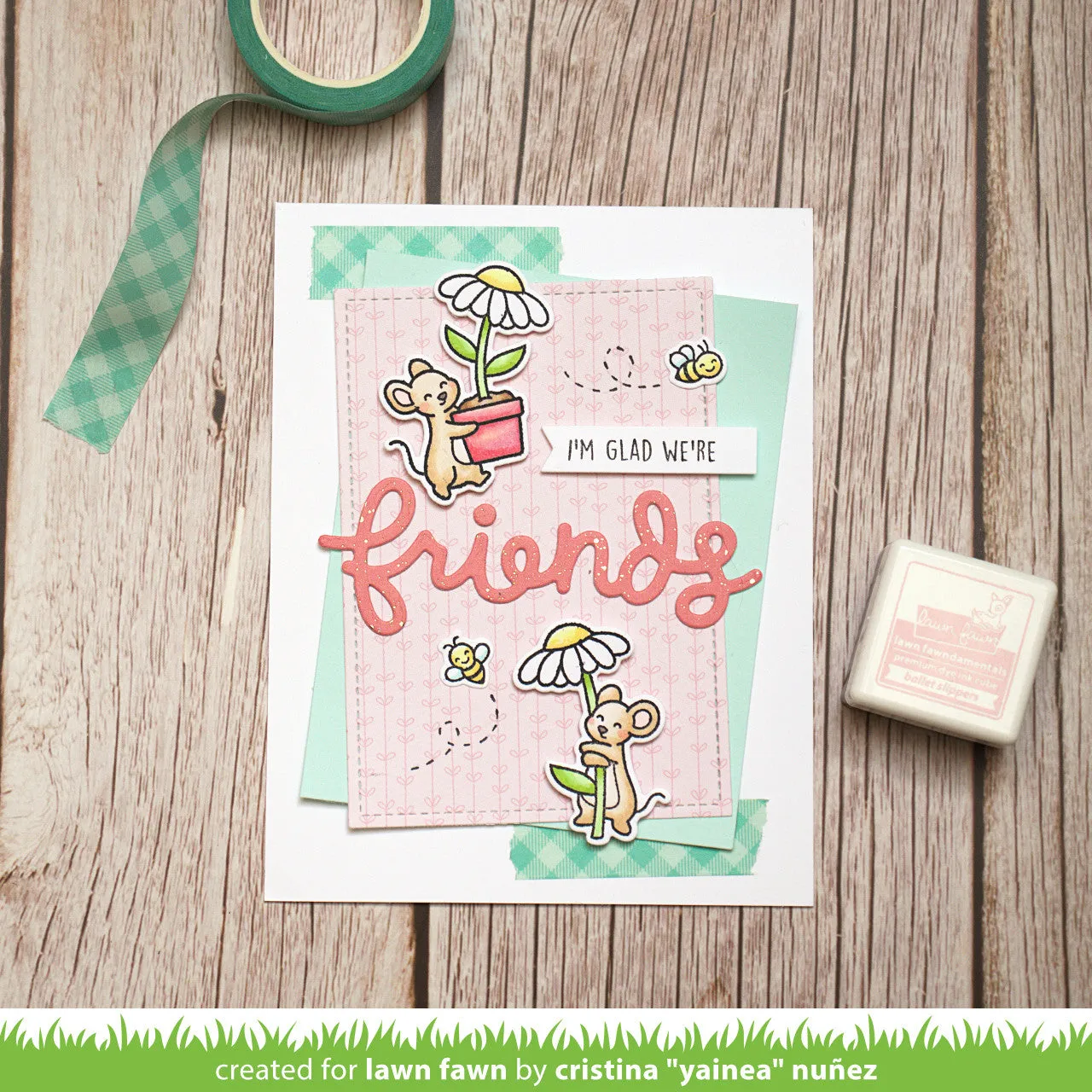 Lawn Fawn Scripty Friends Lawn Cuts Stanzschablonen Schriftzug