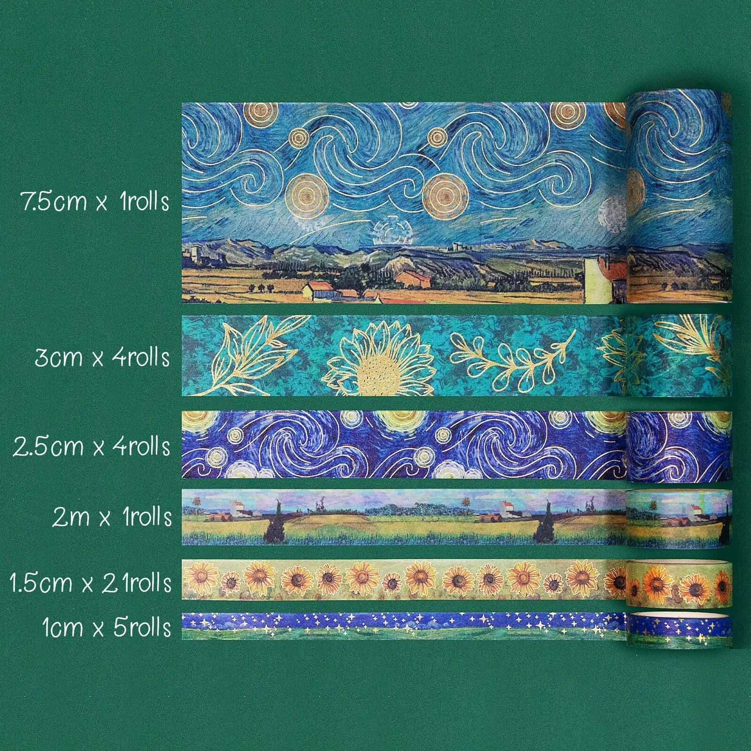 Ieebee Van Gogh Washi Tape Set 36 Rollen Kunst