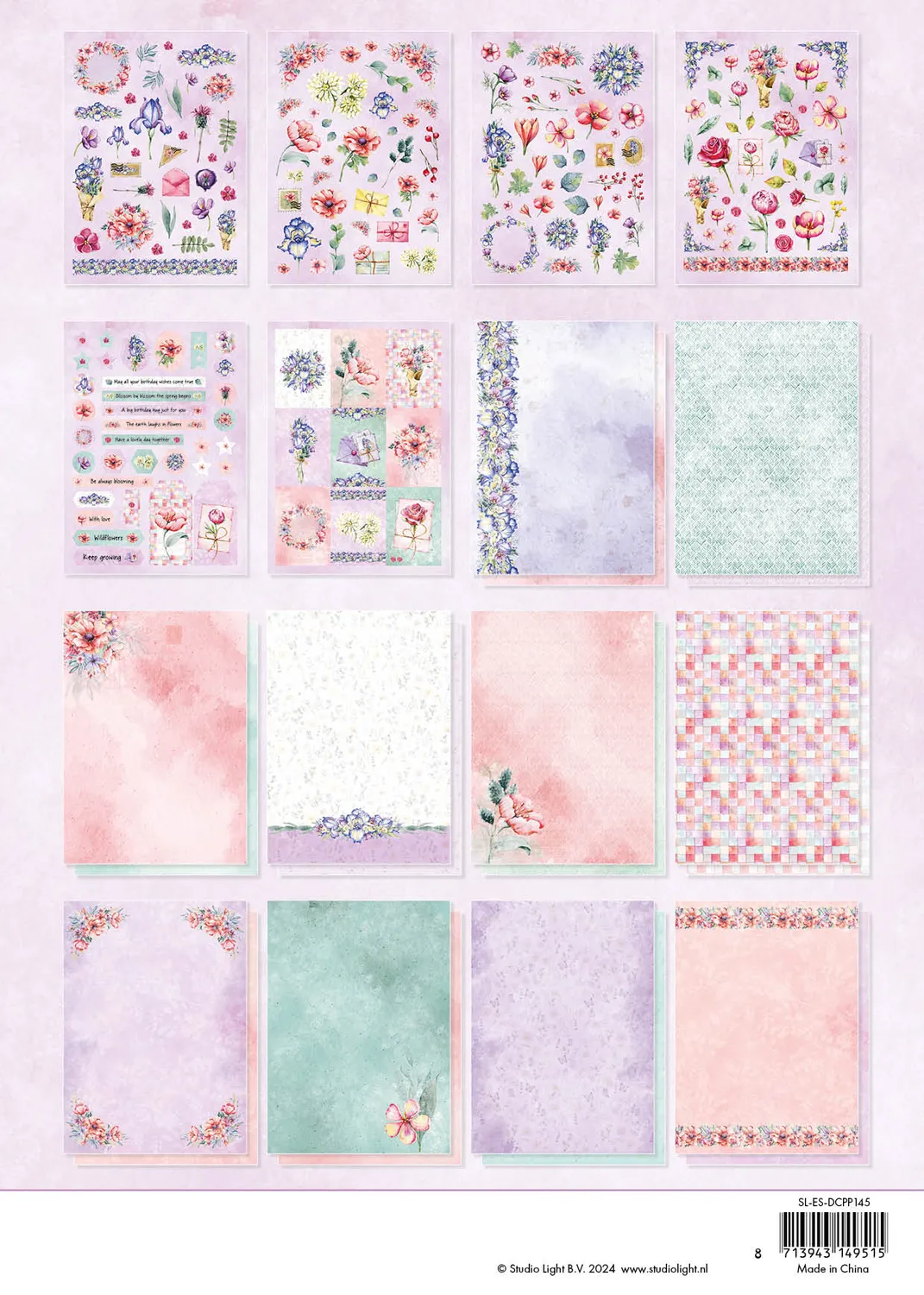 Studio Light Essentials Die-cut Paper Pad Wildflowers Blumen