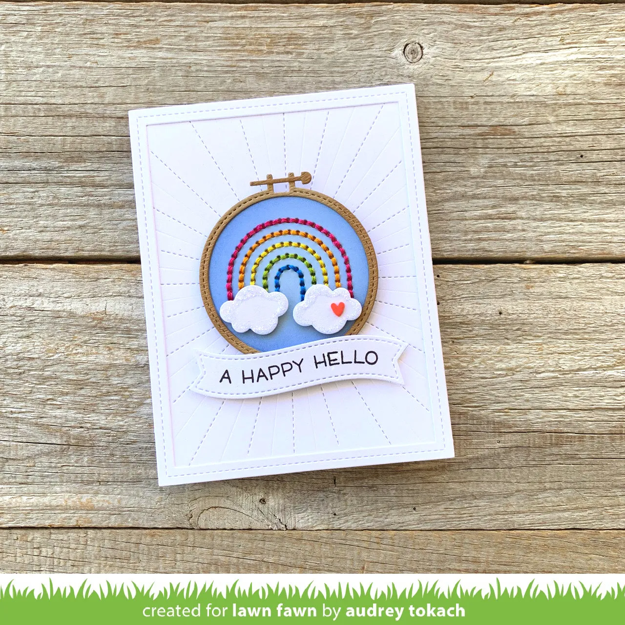 Lawn Fawn Embroidery Hoop Rainbow Add-On Stanzschablone 6,4 cm