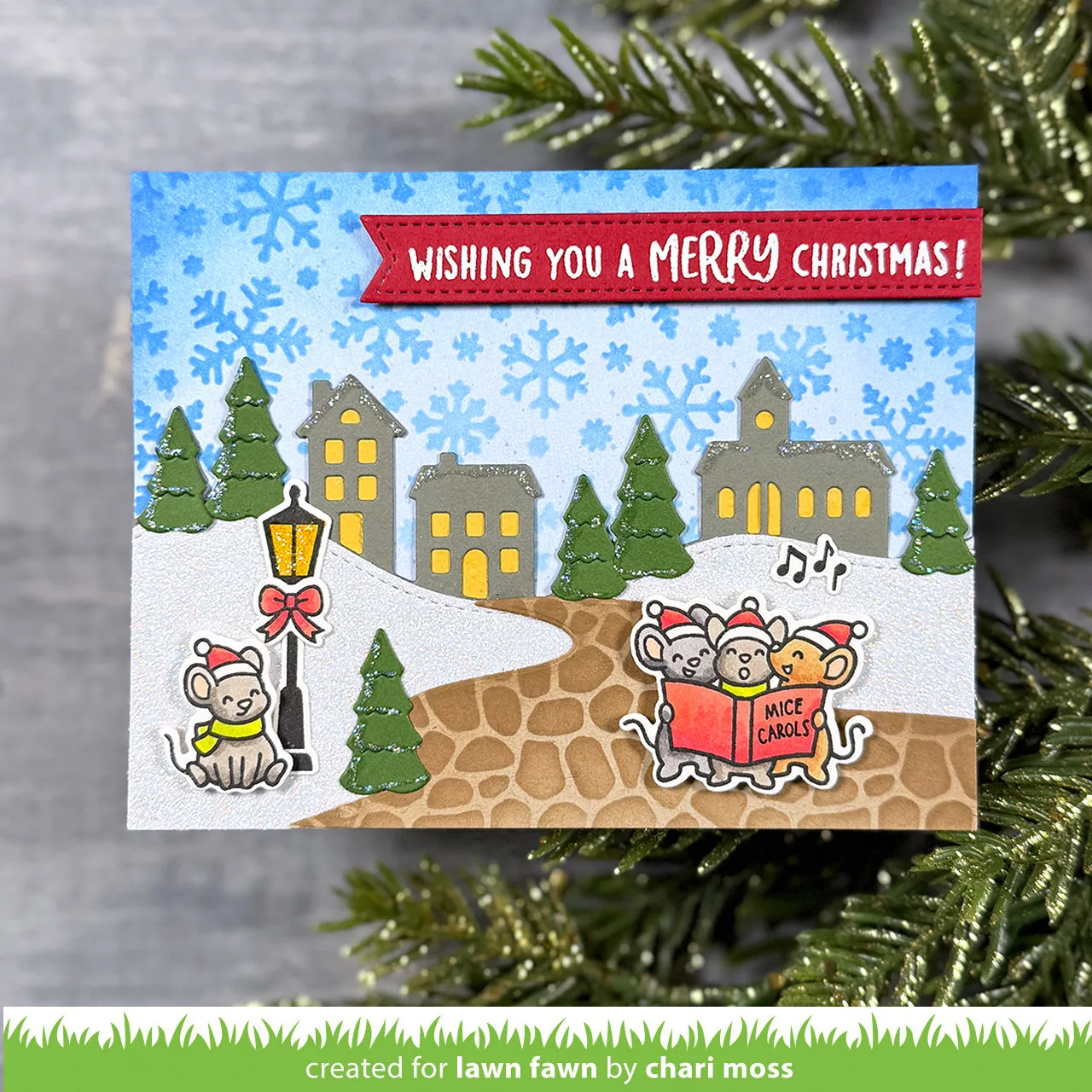 Lawn Fawn Lawn Cuts Village Hillside Border Stanze Dorf